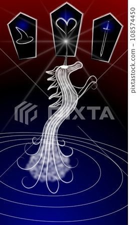 Unicorn light line drawing illustration with symbols Unicorn light line drawing illustration with symbols 108574450