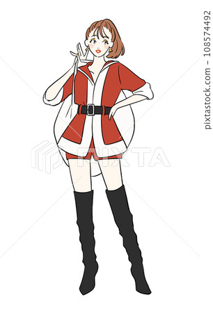 A girl in Santa costume 108574492