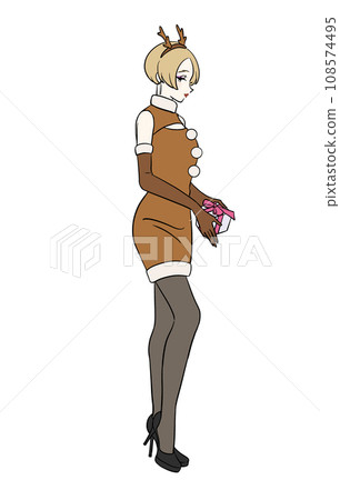 穿著聖誕服裝的女孩 穿著聖誕服裝的女孩 108574495