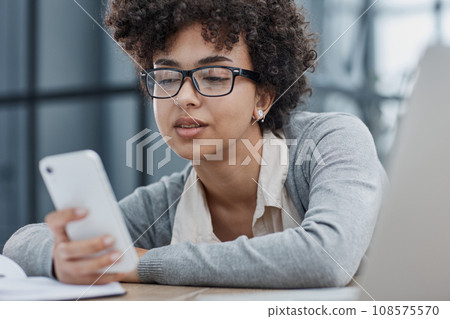 woman in the office sleeping at the workplace at the computer 108575570