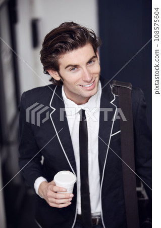 Happy, businessman and walking on coffee break to office, workplace or graduate internship in law firm. Attorney, intern and drink tea and excited for work, experience or opportunity in corporate job Happy, businessman and walking on coffee break to office, workplace or graduate internship in law firm. Attorney, intern and drink tea and excited for work, experience or opportunity in corporate job 108575604