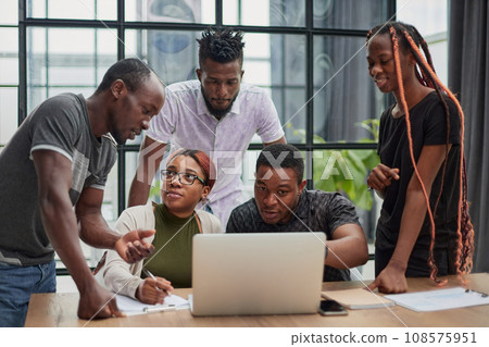 Group of students are discussing the university project Group of students are discussing the university project 108575951