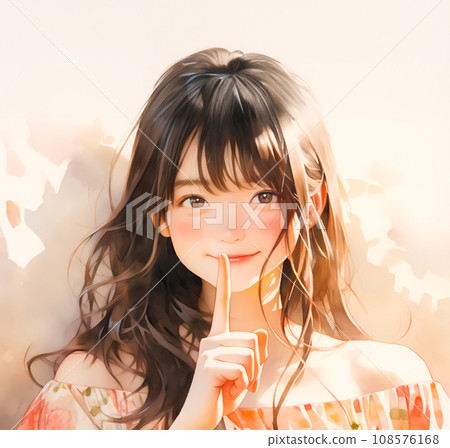 擺出「噓」姿勢的年輕女子 擺出「噓」姿勢的年輕女子 108576168