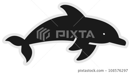海豚圖示黑色 海豚圖示黑色 108576297