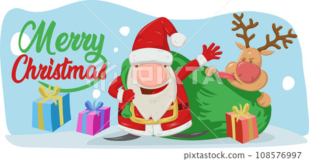 cute Santa Claus Holiday cartoon character in winter season. vector illustration cute Santa Claus Holiday cartoon character in winter season. vector illustration 108576997