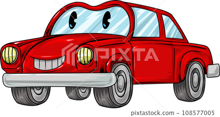 Funny car cartoon bag isolated on white background. vector illustration Funny car cartoon bag isolated on white background. vector illustration 108577005