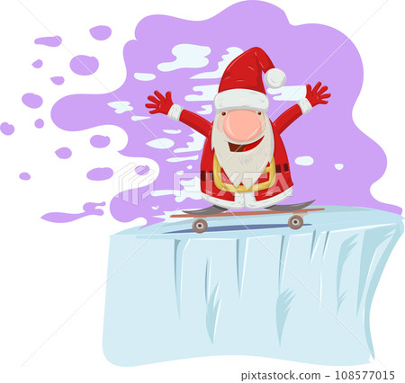 santa claus cartoon on skatebording. vector illustration santa claus cartoon on skatebording. vector illustration 108577015
