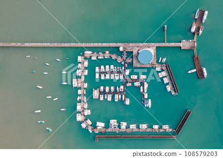 Aerial view of Chalong Pier in Phuket, Thailand 108579203