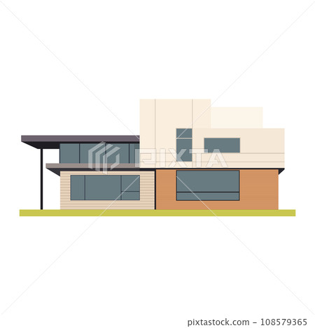 Mansion villa icon. Building exterior of contemporary villa. Private real estate. 108579365