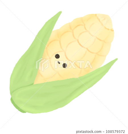 Hand-drawn Cute white Corn, Cute fruit, vegetable, character design in doodle style Hand-drawn Cute white Corn, Cute fruit, vegetable, character design in doodle style 108579372