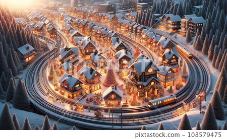 聖誕節可愛的城市景觀 108579475