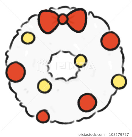 Cute White Christmas wreath Doodle element, Festival signs and symbols, Hand drawn in doodle style Cute White Christmas wreath Doodle element, Festival signs and symbols, Hand drawn in doodle style 108579727