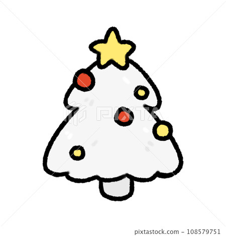 Cute White Christmas tree Doodle element, Festival signs and symbols, Hand drawn in doodle style Cute White Christmas tree Doodle element, Festival signs and symbols, Hand drawn in doodle style 108579751