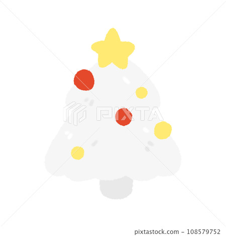 Cute White Christmas tree Doodle element, Festival signs and symbols, Hand drawn in doodle style Cute White Christmas tree Doodle element, Festival signs and symbols, Hand drawn in doodle style 108579752