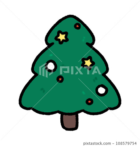 Cute Christmas tree Doodle element, Festival signs and symbols, Hand drawn in doodle style Cute Christmas tree Doodle element, Festival signs and symbols, Hand drawn in doodle style 108579754