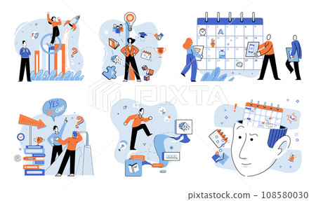 Business mentor. Vector illustration. The business mentor concept emphasizes value guidance and support Setting clear targets and goals is essential for successful career Negotiating deals 108580030