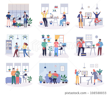 Colleagues vector illustration. Employment and occupation provide opportunities for colleagues to collaborate and work towards shared goals Successful teamwork relies on effective communication 108580033