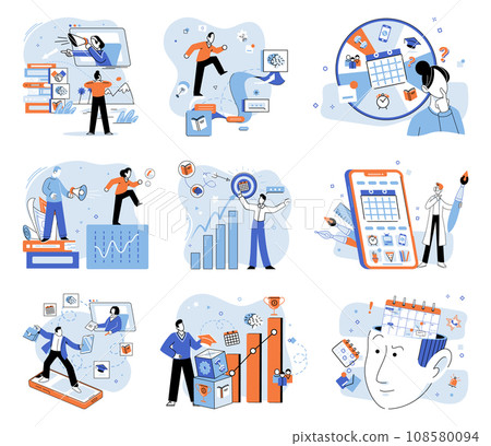 Self development. Vector illustration. Taking action is essential for self development and improvement Increasing efficiency leads to greater self development Growing as individual requires commitment 108580094