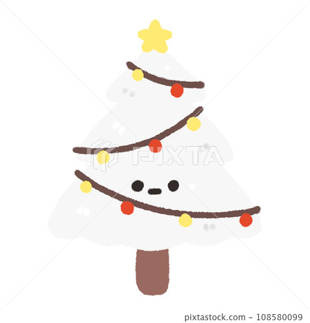 Cute White Christmas tree Doodle element, Festival signs and symbols, Hand drawn in doodle style Cute White Christmas tree Doodle element, Festival signs and symbols, Hand drawn in doodle style 108580099