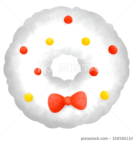 Christmas wreath watercolor illustration, Cute Doodle element 108580110
