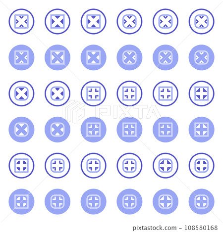 General arrow icons related to area expansion and reduction. 108580168