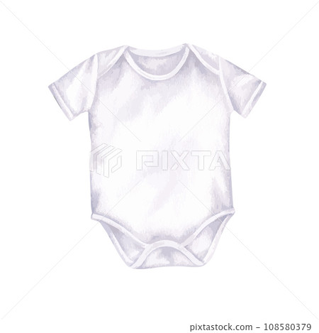 Baby Bodysuit vector illustration. Hand drawn graphic clip art of romper on white isolated background. Watercolor drawing of body suit. Sketch of gender neutral onesie blank for design Baby Bodysuit vector illustration. Hand drawn graphic clip art of romper on white isolated background. Watercolor drawing of body suit. Sketch of gender neutral onesie blank for design 108580379