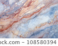 Pastel Marble texture blue red yellow with gold veins. Natural pattern of marble. Surface of stone, granite. Stylish design. Abstract backdrop with copy space. Ceramic tiles, interior, tile wallpaper. 108580394