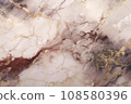 Marble texture light. Marble background with gold red veins. Natural pattern of marble. Luxurious stylish design. Backdrop, ceramic floor and wall tiles, interior, tile wallpaper. Copy space. 108580396