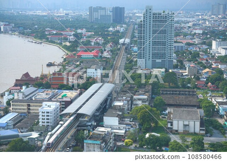 Scenery around BTS Paknam Station, Samut Prakan Province, Kingdom of Thailand Scenery around BTS Paknam Station, Samut Prakan Province, Kingdom of Thailand 108580466