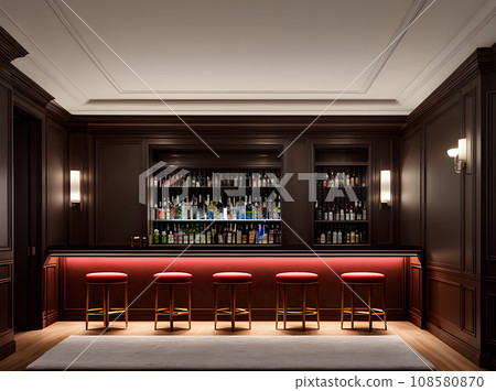 Ultra realistic bar interior design with hyper Ultra realistic bar interior design with hyper 108580870