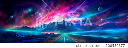 highway winding through space, connecting distant star systems and serving as a cosmic trade route. highway winding through space, connecting distant star systems and serving as a cosmic trade route. 108580877
