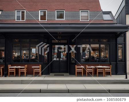 Realistic restaurant with medium shot hyper detail. 108580879