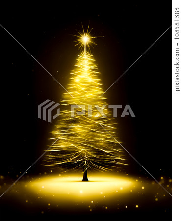Shining and glowing Christmas tree from lines of light Shining and glowing Christmas tree from lines of light 108581383