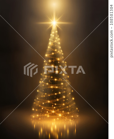 Shining and glowing Christmas tree 108581384