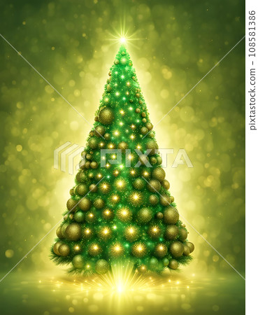Shining and glowing Christmas tree 108581386