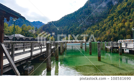 Konigsee, Germany - lake surrounded with mountains, Berchtesgaden National Park, Bavaria, Germany 108581690
