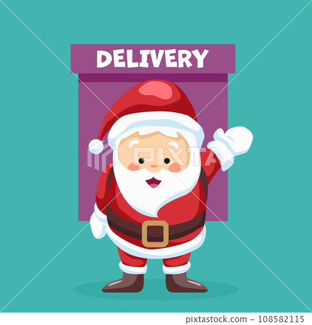 Design of santa claus making delivery Design of santa claus making delivery 108582115