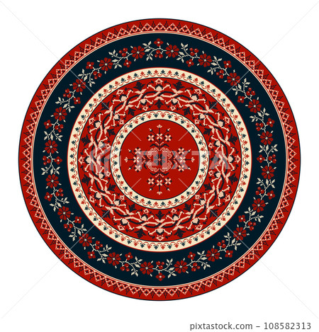Traditional Polish embroidery round symbol 6 108582313