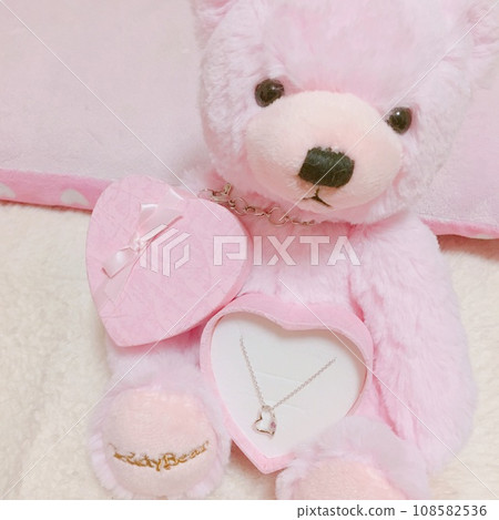 teddy bear and necklace 108582536