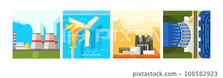 Natural Resources and Environment Power Generation Vector Set 108582923