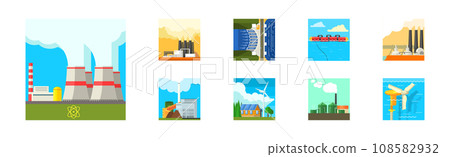 Natural Resources and Environment Power Generation Vector Set Natural Resources and Environment Power Generation Vector Set 108582932