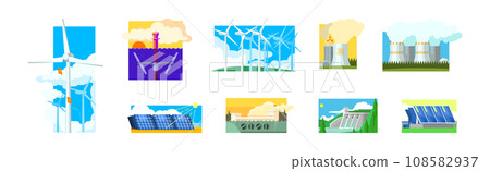 Natural Resources and Environment Power Generation Vector Set Natural Resources and Environment Power Generation Vector Set 108582937