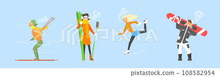 People Characters Enjoy Winter and Winter Activity Vector Set People Characters Enjoy Winter and Winter Activity Vector Set 108582954