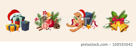 Christmas and Winter Holiday Bright Object and Symbol Vector Set Christmas and Winter Holiday Bright Object and Symbol Vector Set 108583042