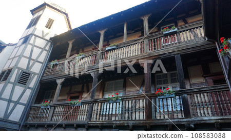 Historic old facade in downtown of Strasbourg, France, Historic old facade in downtown of Strasbourg, France, 108583088