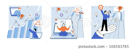 Motivation vector illustration. Accomplishing personal goals brings profound sense achievement and fulfillment Taking decisive action is paramount in surmounting difficulties and attaining success Motivation vector illustration. Accomplishing personal goals brings profound sense achievement and fulfillment Taking decisive action is paramount in surmounting difficulties and attaining success 108583765