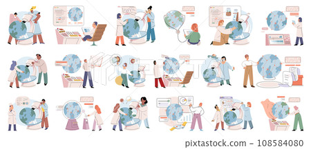 Scientific experiment. Vector illustration. Analysis data collected during experiments provides insights into scientific phenomena Experimentation is key aspect scientific research allowing 108584080