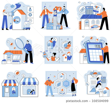 Family business. Vector illustration. Business finance and industry trends influence investment decisions and resource allocation Occupations in various sectors contribute to overall economic growth Family business. Vector illustration. Business finance and industry trends influence investment decisions and resource allocation Occupations in various sectors contribute to overall economic growth 108584099