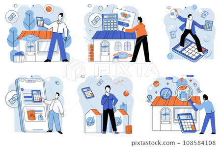 Tax information. Vector illustration. Earnings from employment or investments may be subject to different tax brackets Finance professionals provide advice on managing tax obligations and maximizing 108584108