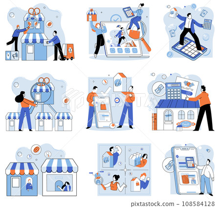 Family business. Vector illustration. Accounting practices ensure accurate financial records and compliance with regulations Effective management is crucial for smooth operation and growth businesses Family business. Vector illustration. Accounting practices ensure accurate financial records and compliance with regulations Effective management is crucial for smooth operation and growth businesses 108584128